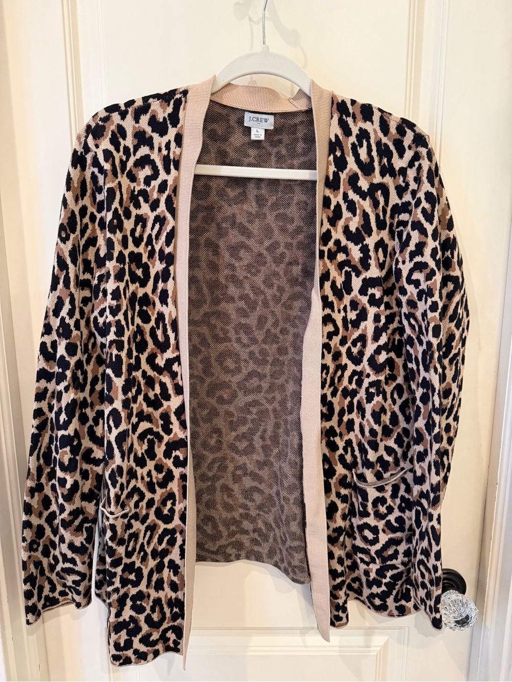 EUC J Crew Factory Leopard Sweater Cardigan, L